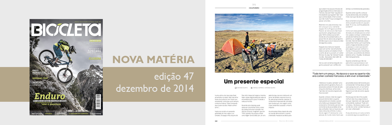 um presente especial - entrevista - volta ao mundo em bicicleta