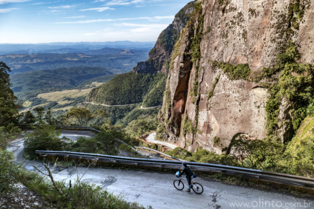 Fotografias dos percursos do Guia de Cicloturismo Circuitos do Sul - trajeto de Urubici até Bom Jardim da Serra, em Santa Catarina