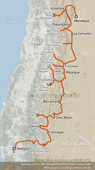 Mapa | Cicloturismo na Patagônia Andina